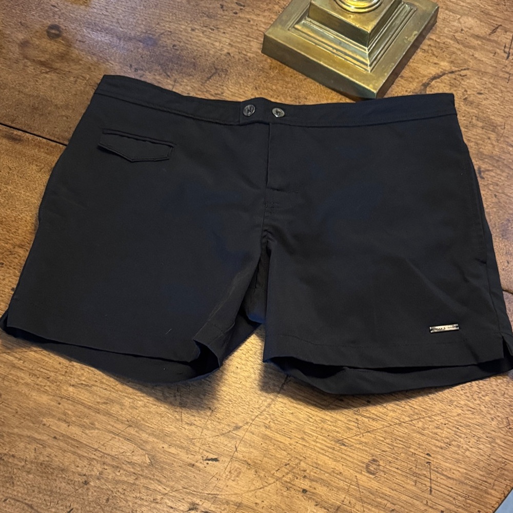 Parke & Ronen Black Flat Front Swim Suit
